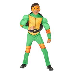 Kids Ninja Turtle  Mikey Costume - Green and Orange